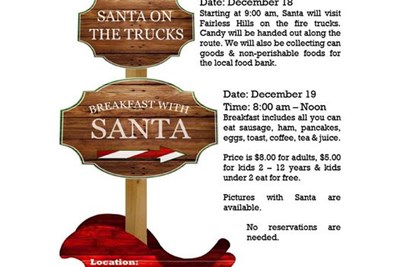 Santa Claus Schedule - Fairless Hills Fire Department