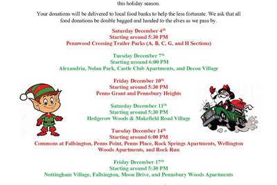 Santa Claus Schedule - Falls Township Fire Company
