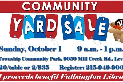 October Community Yard Sale to Benefit Fallsington Library