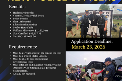 Falls Township Police Department - Recruiting New Police Officers